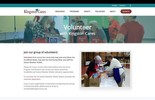 Kingston Cares Volunteer Page